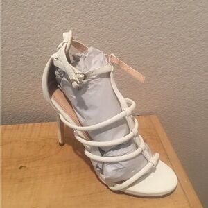 Elegant White Strappy Heels